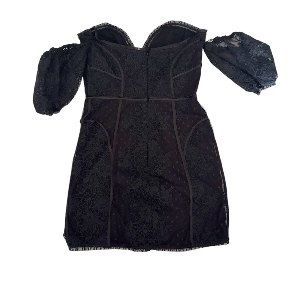 For Love & Lemons Azalea Black Strapless Lace Romantic Witchy Mini Dress size M - Picture 2 of 12